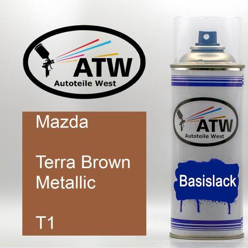 Mazda, Terra Brown Metallic, T1: 400ml Sprühdose, von ATW Autoteile West.
